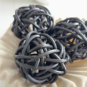 Black Decorative Woven Balls